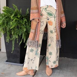 Easel Printed Wide Leg Pants